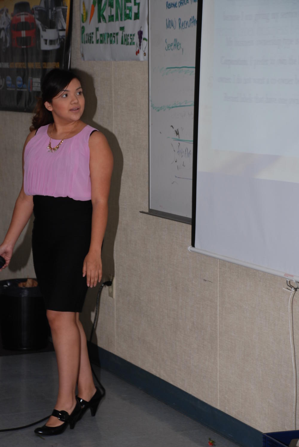 A woman giving a presentation